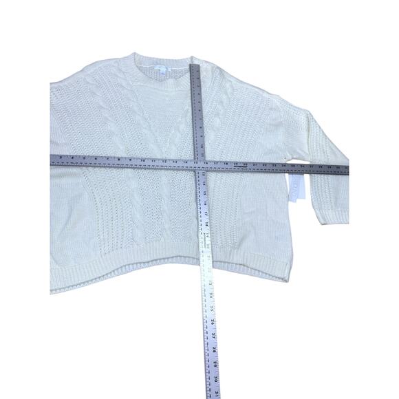 Abound Cable Knit Sweater Women’s Large Cream White Pullover Textured Knit USA - Picture 4 of 6